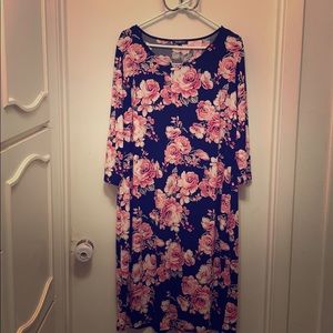 Pink and black flower dress